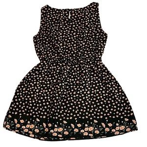 Janette Fashion 3:16 Sleeveless Black Floral Dress